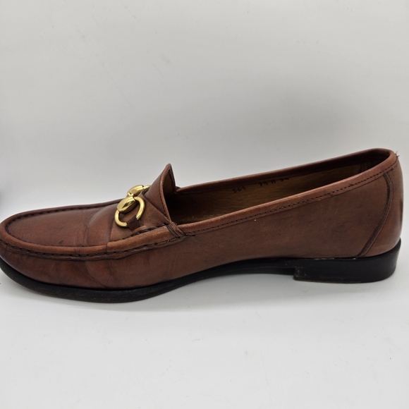 Cole Haan Horsebit Loafers 9.5 Men's Luggage Brown Vintage Italian Leather - Picture 4 of 15